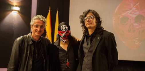 En la clausura del festival y premiación con Pablo y el maestro Luis Ospina.Foto: Antonio Aperador